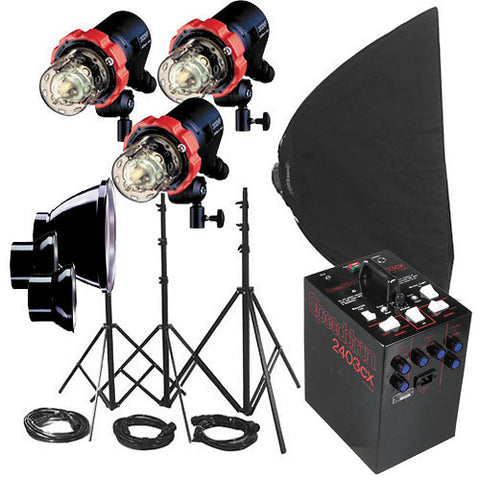 Speedotron 2403CX LV - 3 Light Flash System w/ 202VFC Light Units & 7" reflectors - No Case - Lighting-Studio - Speedotron - Helix Camera