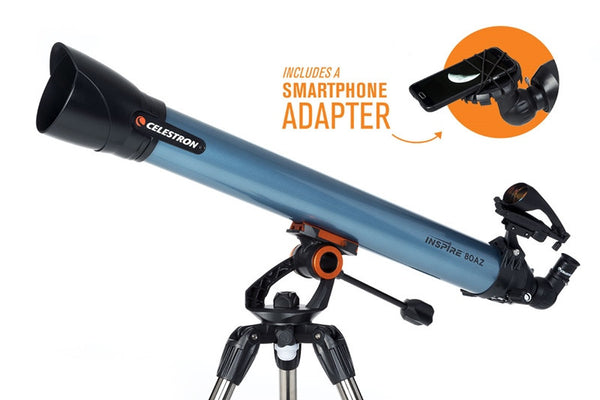 Celestron Inspire 80AZ Refractor Telescope - Telescopes - Celestron - Helix Camera