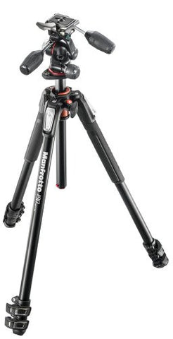 Manfrotto 190XPRO3 Aluminum 3-Section Tripod with 3-Way Head - Photo-Video - Manfrotto - Helix Camera