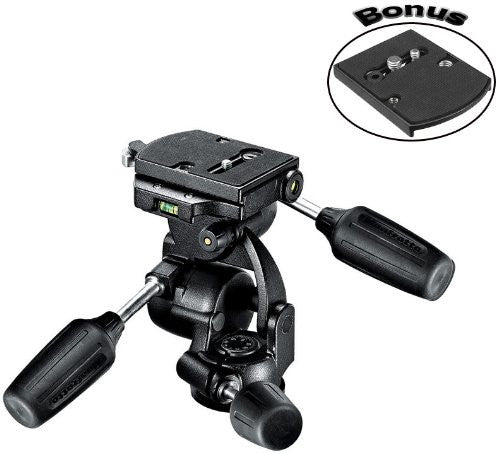 Manfrotto 808RC4 3-Way Standard Head with Quick Release Plate 410PL - Lighting-Studio - Manfrotto - Helix Camera