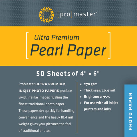 ProMaster Ultra Premium Pearl Paper - 4"x6" - 50 Sheets - Print-Scan-Present - ProMaster - Helix Camera