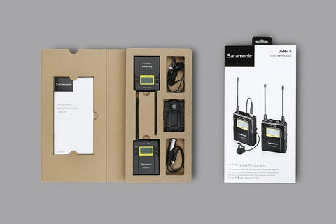 Saramonic UwMic9 RX9+TX9 UHF Wireless Lavalier Microphone System with Portable Dual-Channel Camera-Mountable Receiver - Audio - Saramonic - Helix Camera