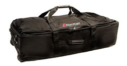 Norman NL03CS Soft wheeled case w/ pull handle, internal/external pockets. ID 18" x 44" x 13" - Lighting-Studio - Norman - Helix Camera
