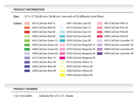 Rosco CalColor Filter Kit - 12"x12" - Lighting-Studio - Rosco - Helix Camera