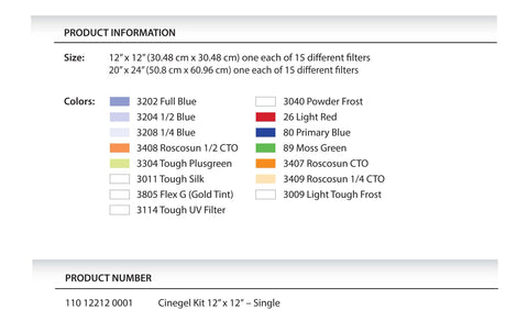 Rosco Cinegel Filter Kit - 12"x12" - Lighting-Studio - Rosco - Helix Camera
