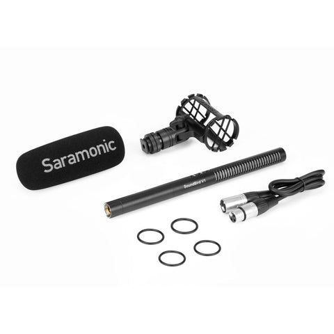 Saramonic SoundBird V1 Professional Supercardioid Shotgun Microphone with High-Pass Filter, -10dB Pad, Shock Mount, Foam Windscreen & Short XLR Output Cable - Audio - Saramonic - Helix Camera