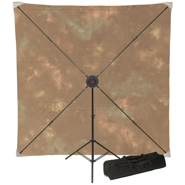 Copy of Studio-Assets 8 x 8' PXB Portable X-frame Background System with Masters Brown Muslin - Helix Camera