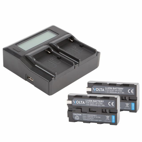 Volta NP-F550 Li-Ion Two Battery and Dual Charger Kit - Photo-Video - Volta - Helix Camera