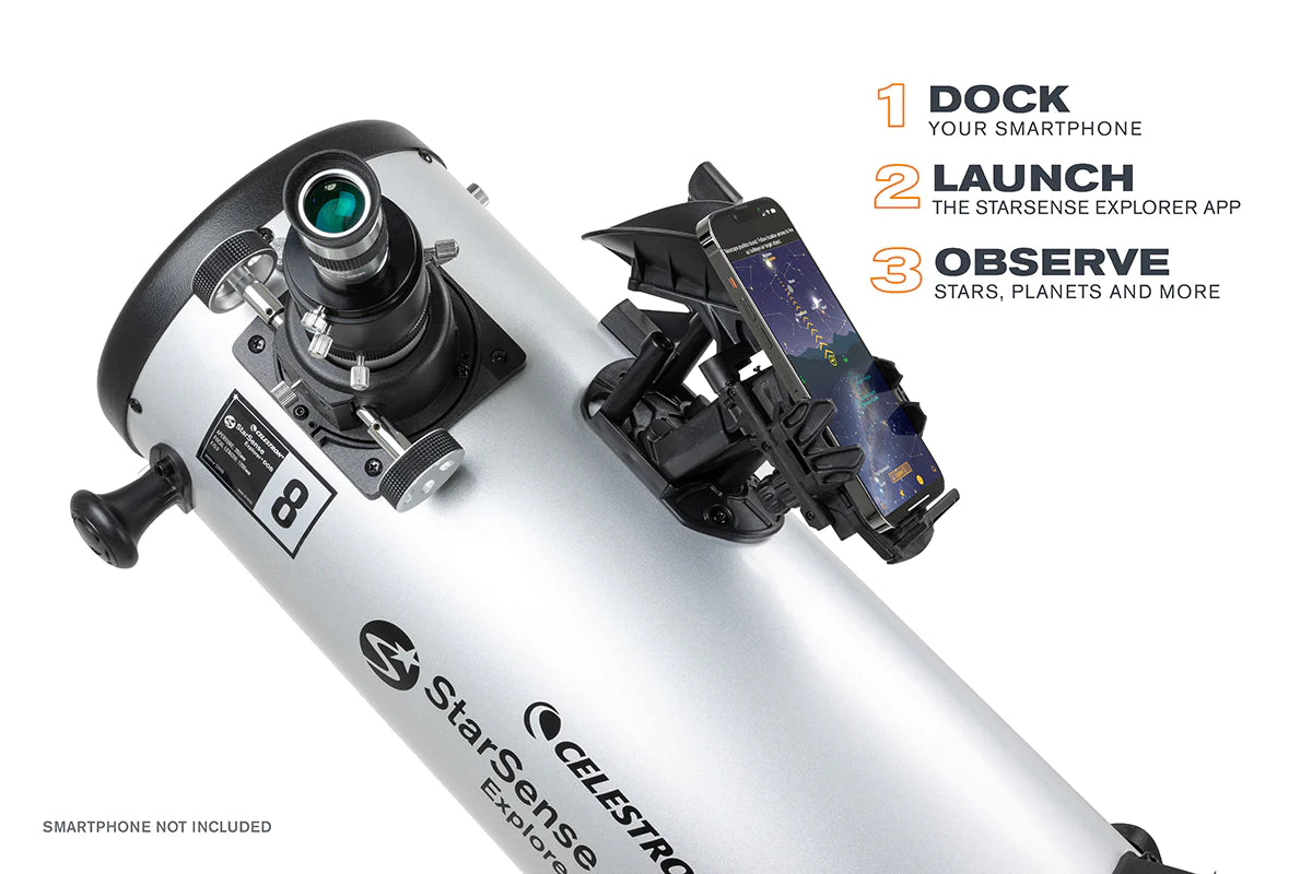 Celestron Starsense Explorer 8" Smartphone App-enabled Dobsonian Telescope - Helix Camera 