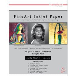 Hahnemuhle Matte Fine Art Smooth Archival Inkjet Paper Sample Pack, 8.5x11", 14 Sheets 11640303 - Print-Scan-Present - Hahnemuhle - Helix Camera 