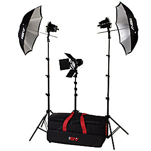Smith-Victor K43 3- Light 1800 Watt Spot Lighting Kit with Umbrellas - Lighting-Studio - Smith-Victor - Helix Camera 