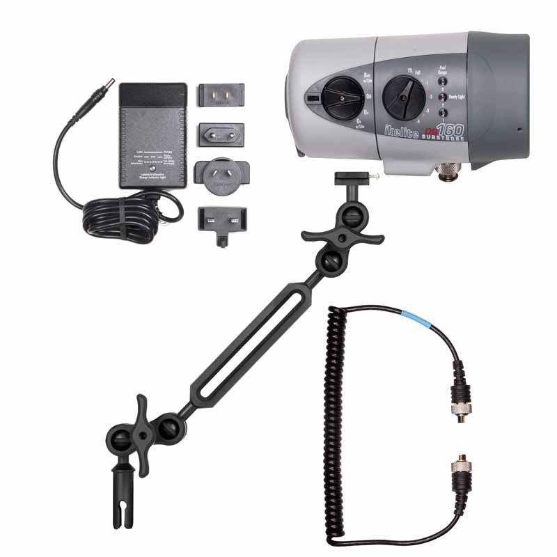 Ikelite DS160 Strobe Kit with Sync Cord, NiMH Battery and Ball Arm Mark II - Underwater - Ikelite - Helix Camera 