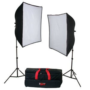 Smith-Victor KSB-1000F 2-Light Economy SoftBox Light Kit w/Stands - Daylight Balanced - Lighting-Studio - Smith-Victor - Helix Camera 