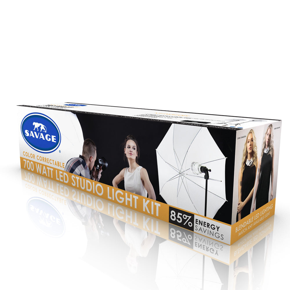 Savage 700 Watt Bi-Color LED Umbrella 2-Light Kit - Lighting-Studio - Savage - Helix Camera 