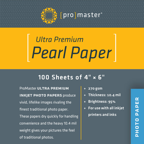 ProMaster Ultra Premium Pearl Paper - 4"x6" - 100 Sheets - Print-Scan-Present - ProMaster - Helix Camera 