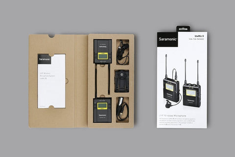 Saramonic UwMic9 RX9+TX9 UHF Wireless Lavalier Microphone System with Portable Dual-Channel Camera-Mountable Receiver - Audio - Saramonic - Helix Camera 