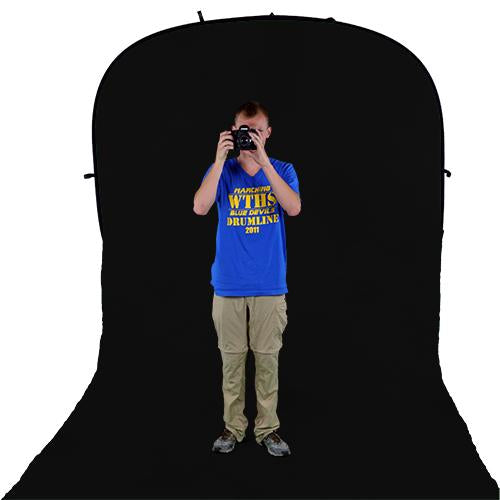 Fotodiox Collapsible Portable Backdrop Kit with 2.1m Stand, 8x14' Muslin Black Background - Photo-Video - Fotodiox - Helix Camera 