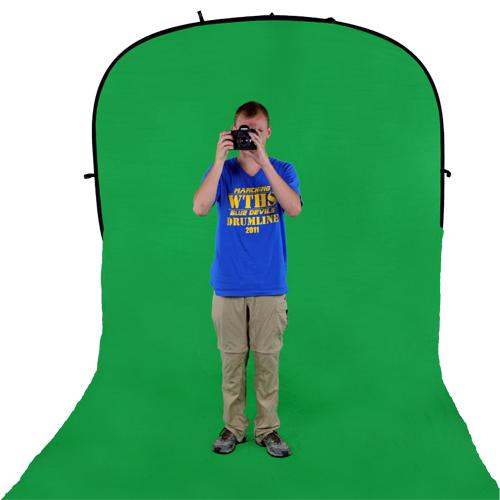 Fotodiox Collapsible Portable Backdrop Kit with 2.1m Stand, 8x14' Muslin Chromakey Green Background - Photo-Video - Fotodiox - Helix Camera 