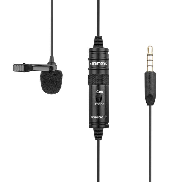 Saramonic LavMicro U2 Ultracompact Clip-On Lavalier Microphone for Cameras & Mobile Devices with a 19.7-foot (6m) Cable, Included Battery, Mic Clip, Windscreen & More - Audio - Saramonic - Helix Camera 