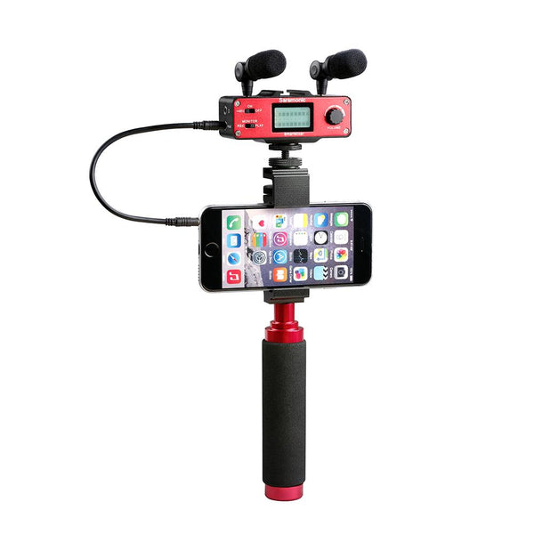 Saramonic SmartMixer Smartphone Mixer with Dual Microphones, Handgrip & Headphone Output for Apple iPhone & Android - Audio - Saramonic - Helix Camera 