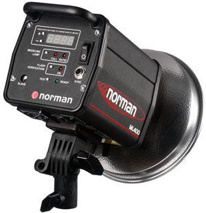 Norman ML600R 400 watt-second monolight w/ PW, reflector, FQ8 FT, modeling lamp, sync cord - Lighting-Studio - Norman - Helix Camera 